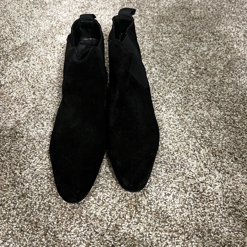 Black Suede Chelsea Boots